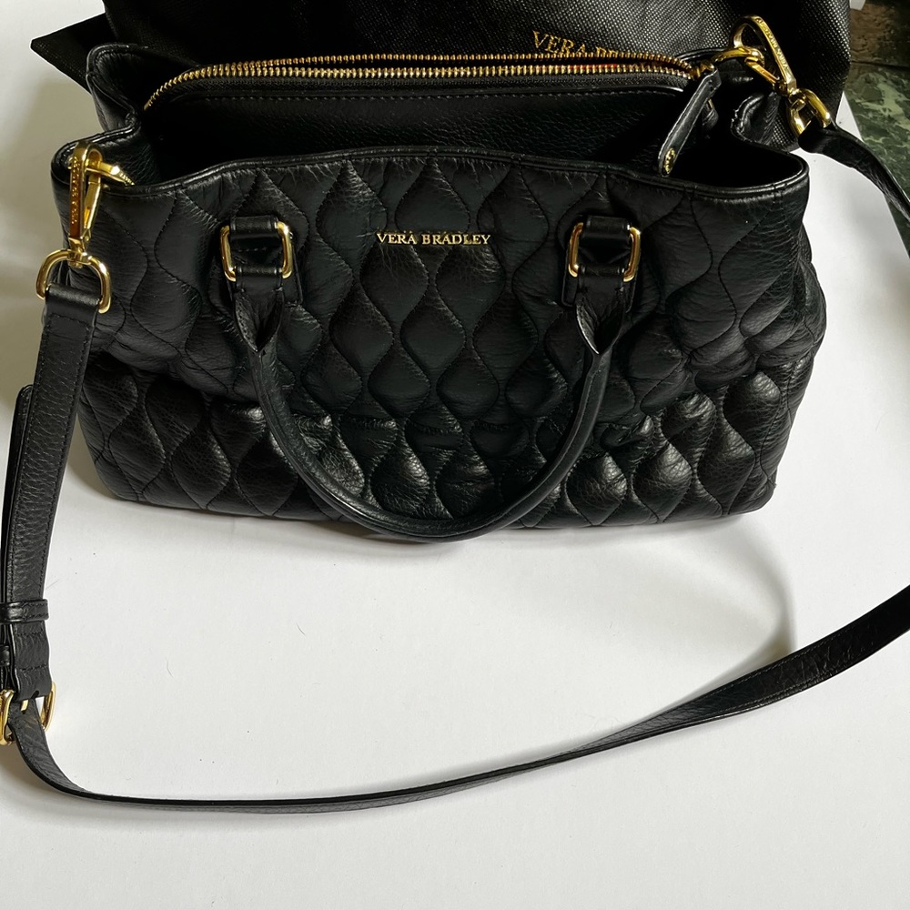 Vera Bradley Like New Black Leather Purse